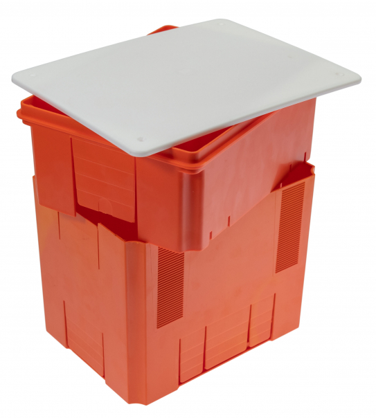 PUSZKA DO ZŁĄCZA ODGROMOWEGO GŁĘBOKA, REGULOWANA, BIAŁA POKRYWA, 210X165X210 IP20 POMARAŃCZZOWA - R.8147 - PAWBOL