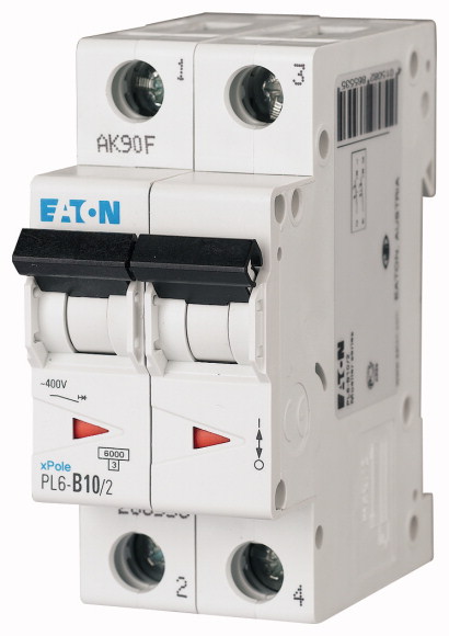 WYŁĄCZNIK NADPRĄDOWY C 10A 2-POLOWY PL6-C10/2 - 286565 - EATON