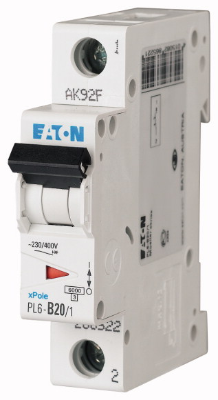 WYŁĄCZNIK NADPRĄDOWY B 20A 1 POLOWY PL6-B20/1 - 286522 - EATON