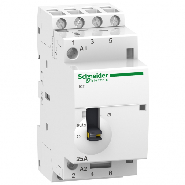 STYCZNIK MODUŁOWY 25A AC1 4 BIEGUNY 4NO STEROWANIE 230V AC - A9C21834 - SCHNEIDER ELECTRIC