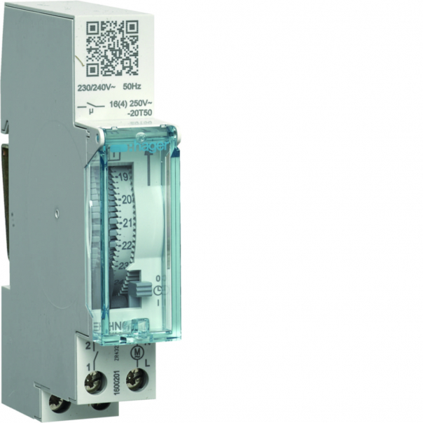 Zegar analogowy dobowy bez rezerwy chodu 230V 1NO 16A EHN010 - EHN010 - HAGER