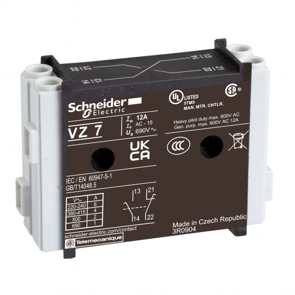 Moduł styków pomocniczych TeSys VARIO 1NO 1NC - VZ7 - SCHNEIDER ELECTRIC