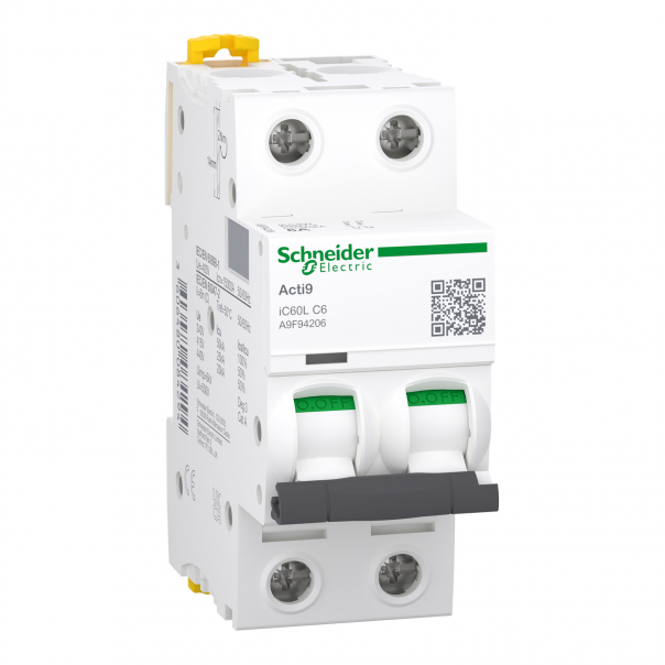 Wyłącznik nadprądowy Acti9 iC60L-C6-2 C 6A 2-biegunowy - A9F94206 - SCHNEIDER ELECTRIC