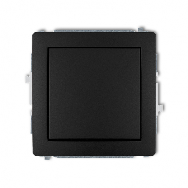 Mechanizm łącznika krzyżowego (jeden klawisz bez piktogramu) podtynkowy IP 20 / IP 44, 10AX 250V~ DECO czarny mat - 12DWP-6.1 - KARLIK