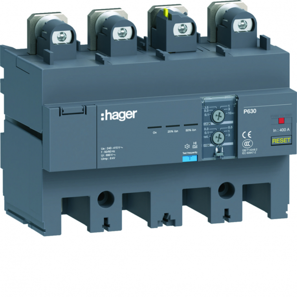 MCCB Blok RCD do P630 4P 400A Idn nastawny - HBW400H - HAGER