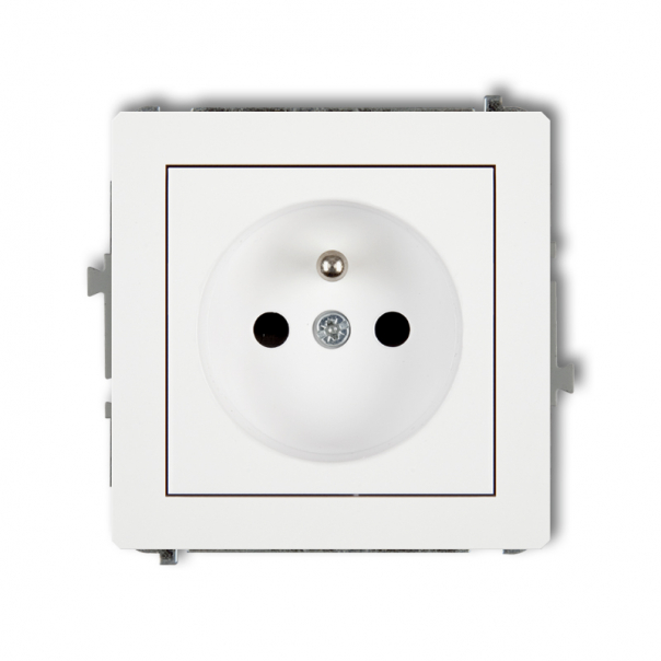 Mechanizm gniazda pojedynczego z uziemieniem 2P+Z (przesłony torów prądowych) podtynkowy IP 20, 16A 250V~ DECO biały mat - 25DGP-1zp - KARLIK