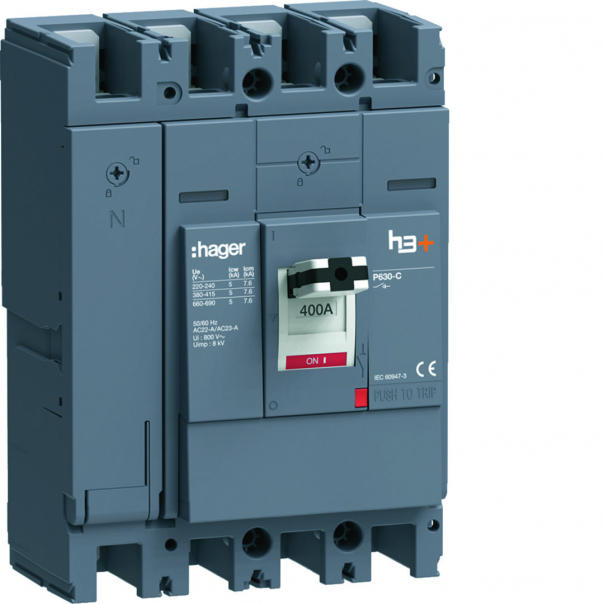 MCCB Rozłącznik mocy h3+ P630 4x400A - HCW401AR - HAGER
