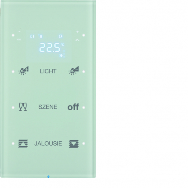 SENSOR DOTYKOWY POTRÓJNY Z REGULATOREM TEMPERATURY KONFIGUROWALNY BIAŁY SZKŁO R.3  - 75643150 - HAGER