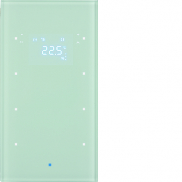 SZKLANY SENSOR DOTYKOWY POTRÓJNY Z REGULATOREM TEMPERATURY SZKŁO BIAŁE TS SENSOR KNX  - 75643030 - HAGER