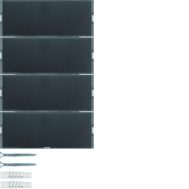 Przycisk poczwórny z polem opisowym, diodami LED RGB i czujnikiem temperatury, antracyt KNX e/s K.x . - 80164776 - HAGER