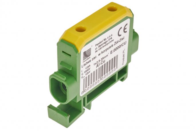 Listwa zac. w korpusie 1x2,5-35 niebieska AL/CU 12 - E.4147/CU - PAWBOL