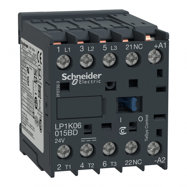 Stycznik mocy TeSys K 9A 3P 1NC cewka 24VDC nóżki lutownicze - LP1K09015BD - SCHNEIDER ELECTRIC