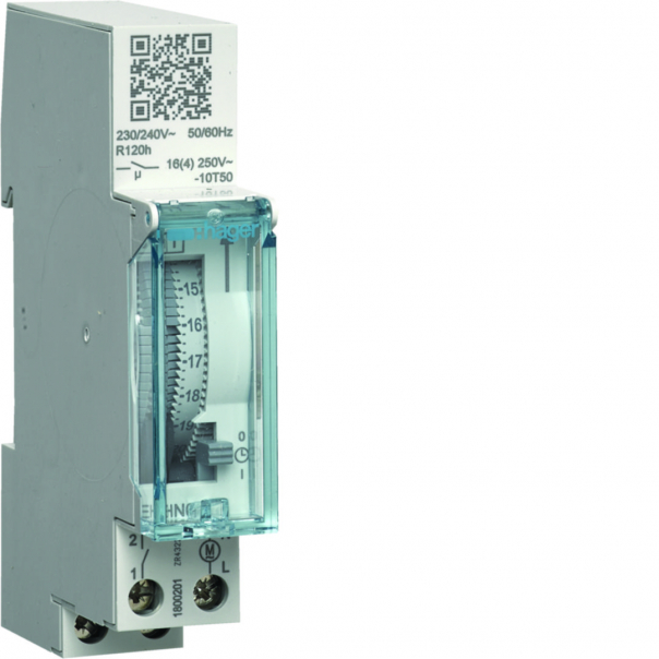 Zegar analogowy dobowy z rezerwą chodu, 230V, 1NO 16A - EHN011 - HAGER