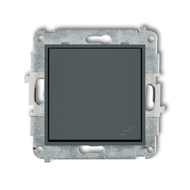 Mechanizm łącznika schodowego podtynkowy IP 20 / IP 44, 10AX 250V~ ICON grafitowy mat - 28IWP-3 - KARLIK