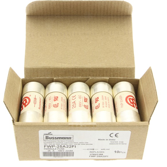 25A 700V 22X58 CYLINDRYCZNA DO PÓŁPRZEWODNIKÓW, WYBIJAK 14 X 58MM FWP-25A22FI - FWP-25A22FI - EATON