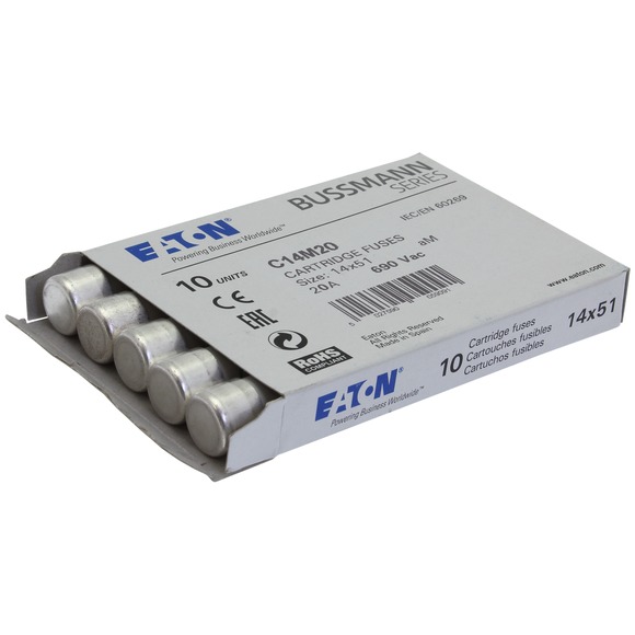 WKŁADKA CYLINDRYCZNA 14 X 51 MM 20A AM 690V AC C14M20 - C14M20 - EATON