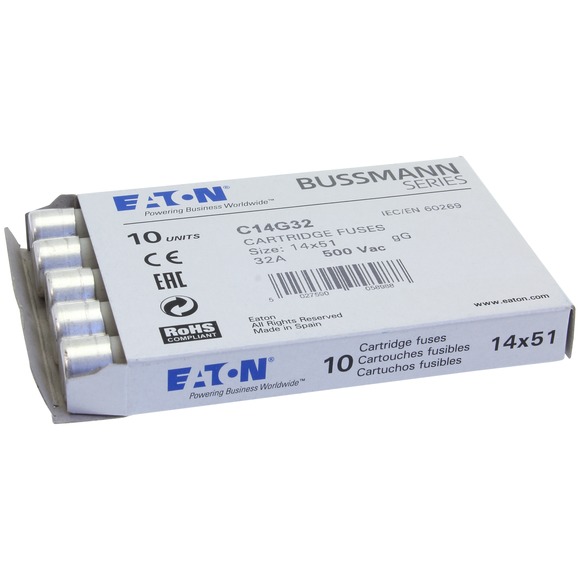 WKŁADKA BEZPIECZNIKOWA 14X51MM 32A 500VAC GL/GG ZWŁOCZNA IEC BUSSMANN - C14G32 - EATON