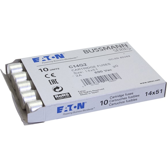 WKŁADKA CYLINDRYCZNA 14 X 51 MM 2A GG 500V AC C14G2 - C14G2 - EATON