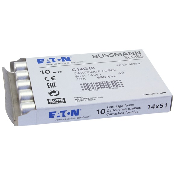 WKŁADKA CYLINDRYCZNA 14 X 51 MM 10A GG 500V AC C14G10 - C14G10 - EATON