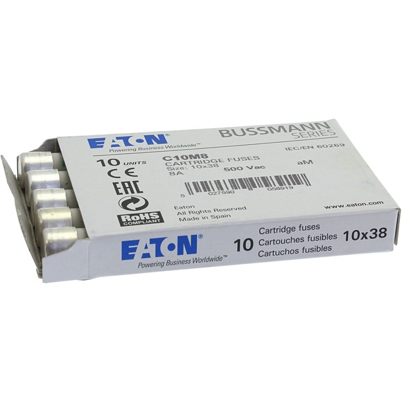 WKŁADKA CYLINDRYCZNA 10 X 38 MM 8A AM 500V AC C10M8 - C10M8 - EATON