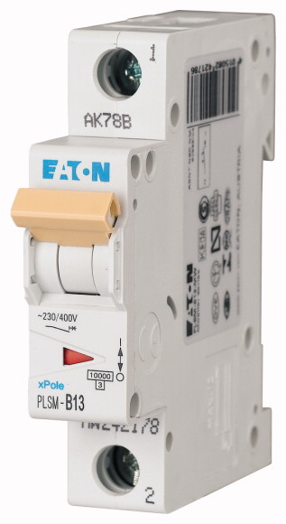 WYŁĄCZNIK NADPRĄDOWY 10KA, IN=13A, CHAR. D, 1-BIEG. SERIA PLSM PLSM-D13-MW - 242227 - EATON