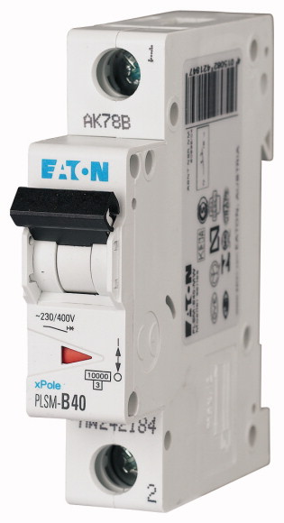 WYŁĄCZNIK NADPRĄDOWY 10KA, IN=40A, CHAR. D, 1-BIEG. SERIA PLSM PLSM-D40-MW - 242233 - EATON