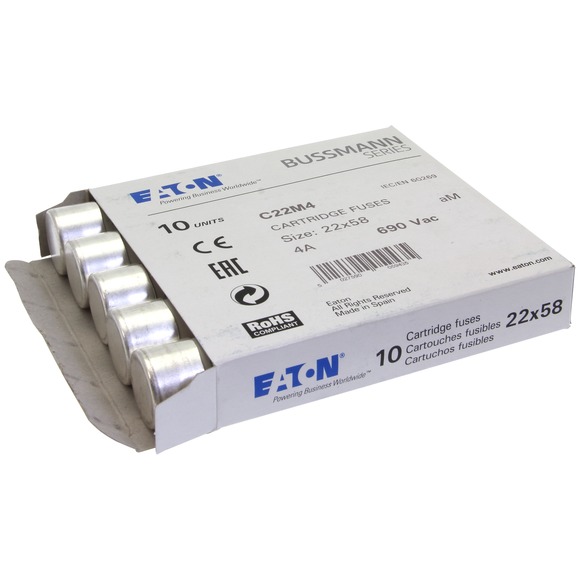WKŁADKA CYLINDRYCZNA 22 X 58 MM 4A AM 690V AC C22M4 - C22M4 - EATON