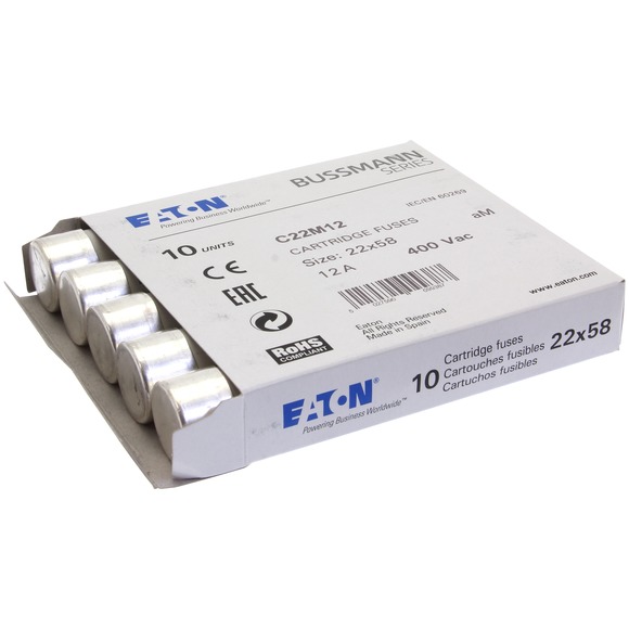 WKŁADKA CYLINDRYCZNA 22 X 58 MM 12A AM 690V AC C22M12 - C22M12 - EATON