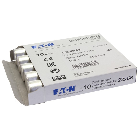 WKŁADKA CYLINDRYCZNA 22 X 58 MM 100A AM 500V AC C22M100 - C22M100 - EATON