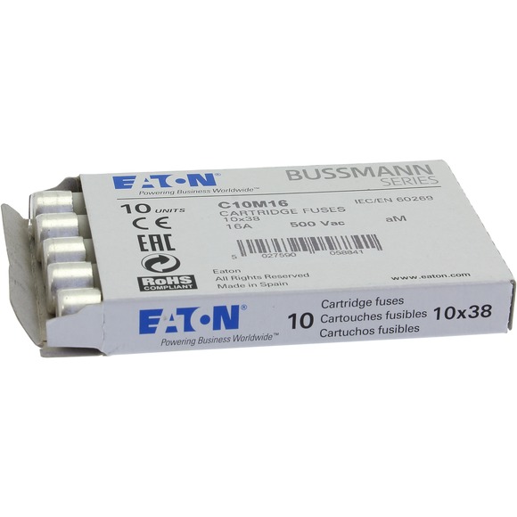 WKŁADKA CYLINDRYCZNA 10 X 38 MM 16A AM 500V AC C10M16 - C10M16 - EATON