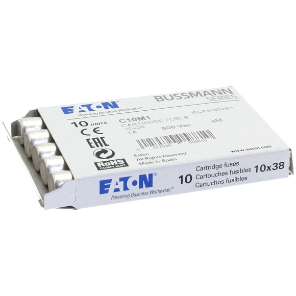 WKŁADKA CYLINDRYCZNA 10 X 38 MM 1A AM 500V AC C10M1 - C10M1 - EATON