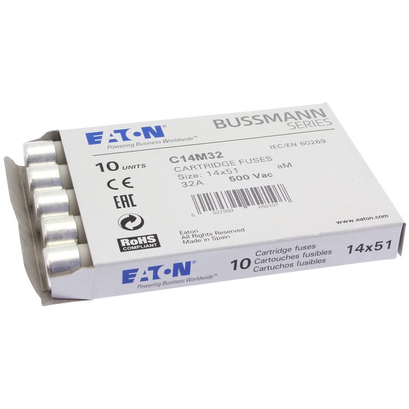 WKŁADKA CYLINDRYCZNA 14 X 51 MM 32A AM 500V AC C14M32 - C14M32 - EATON