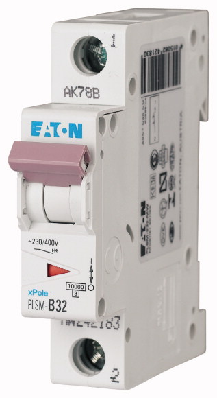 WYŁĄCZNIK NADPRĄDOWY 10KA, IN=32A, CHAR. C, 1-BIEG. SERIA PLSM PLSM-C32-MW - 242209 - EATON