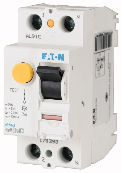 WYŁĄCZNIK RÓŻNICOWOPRĄDOWY 10KA, IN=25A, I?N=0,3A, TYP AC, 2-BIEG. SERIA FRCMM 110 VAC FRCMM-25/2/03-110 - 180586 - EATON
