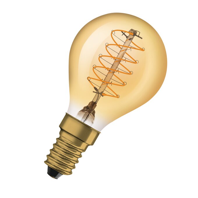 Vintage 1906 LED CL P FIL GOLD 25 dim 3,4W/822 E14 - 4058075761438 - LEDVANCE