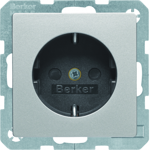 Q.x Gniazdo SCHUKO kompletne alu aks, lak - 47236084 - HAGER