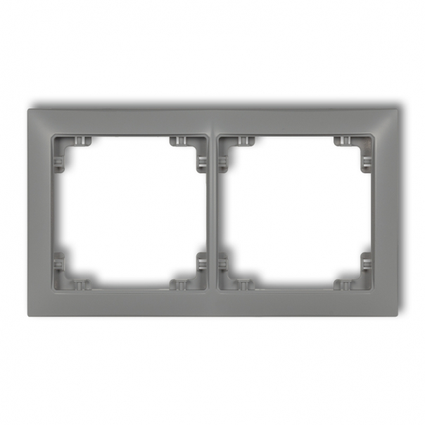 Ramka uniwersalna podwójna z tworzywa DECO Soft podtynkowy IP 20 DECO szary mat - 27DRSO-2 - KARLIK