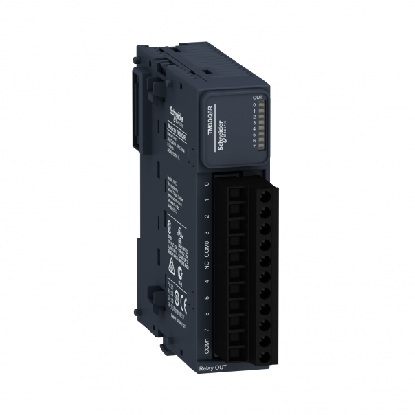 Modicon TM3, moduł wyjść cyfrowych, 8 wyjść przekaźnikowych, 2 A, zaciski śrubowe - TM3DQ8R - SCHNEIDER ELECTRIC