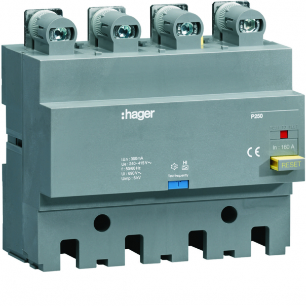 MCCB Blok RCD do P250 4P 160A Idn stały - HBT160F - HAGER