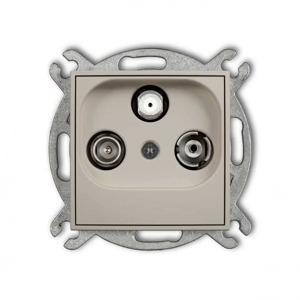Mechanizm gniazda abonenckiego RTV-SAT końcowego 1,5dB podtynkowy IP 20 MINI taupe - 60MGS - KARLIK