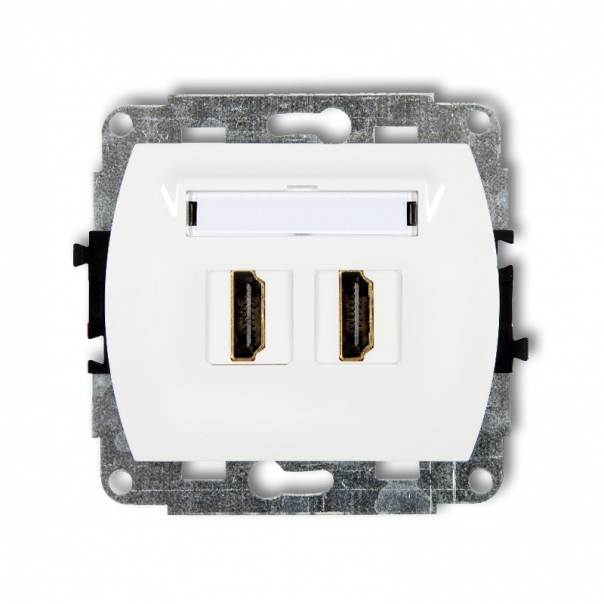 TREND: Mechanizm gniazda podwójnego HDMI; biały - HDMI-2 - KARLIK