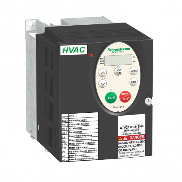 Altivar 212 HVAC 3~400VAC 2.2kW IP21 - ATV212HU22N4 - SCHNEIDER ELECTRIC
