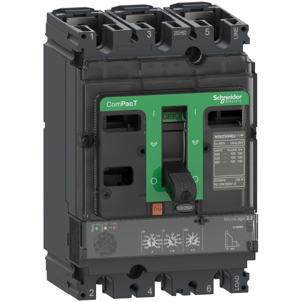 NSX100F 36kA AC 3P3D 100A 2.2 - C10F32D100 - SCHNEIDER ELECTRIC