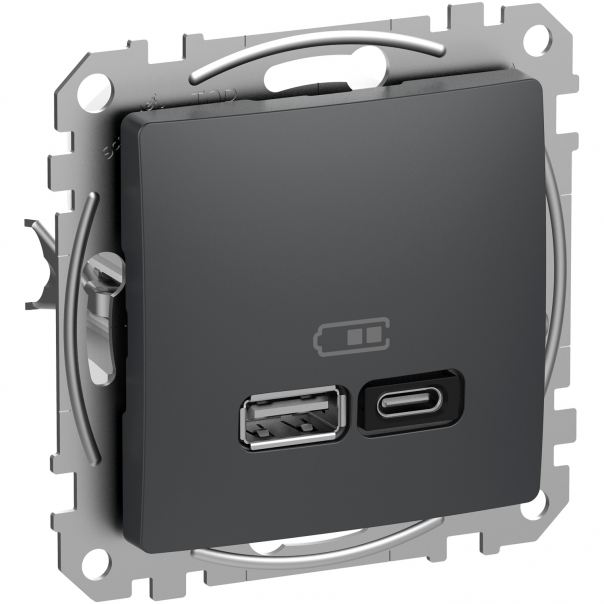Gniazdo ładowania USB A+C 45W PD, cz.a. - SDD114404 - SCHNEIDER ELECTRIC