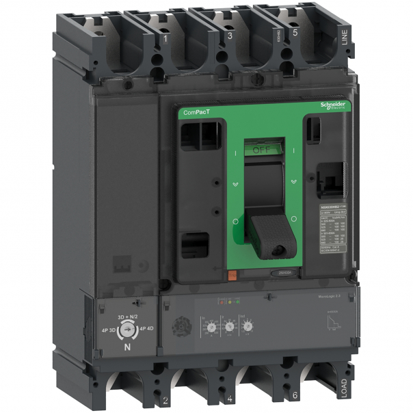 NSX400N 50kA AC 4P4D 400A 2.3 - C40N42D400 - SCHNEIDER ELECTRIC