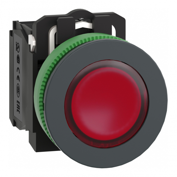 PŁASKI CZERW NAKŁ PODŚW PRZYCISK LED 120 - XB5FW34G5 - SCHNEIDER ELECTRIC