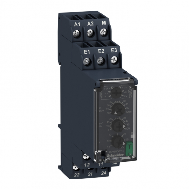PRZEK.POM U,U,U, i/p50mV&hellip;5V, 2CO 8A - RM22UA31MR - SCHNEIDER ELECTRIC