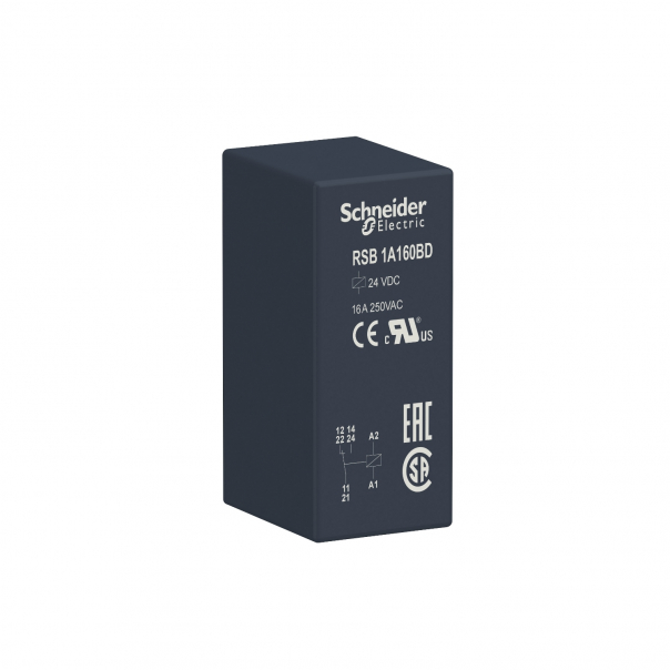 PRZEKAŹNIK INTERFEJSOWY 1C/O 16A 24VDC - RSB1A160BD - SCHNEIDER ELECTRIC