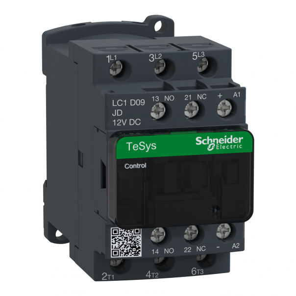 3P CONT 9A AC3 4KW 1NO 1NC 12VDC COIL - LC1D09JD - SCHNEIDER ELECTRIC