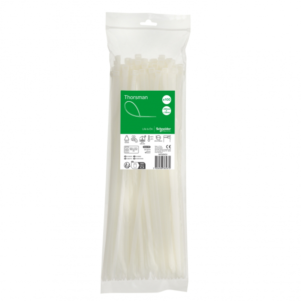 Opaska kabl. 380x7.6mm (100szt.) biała - IMT46424 - SCHNEIDER ELECTRIC
